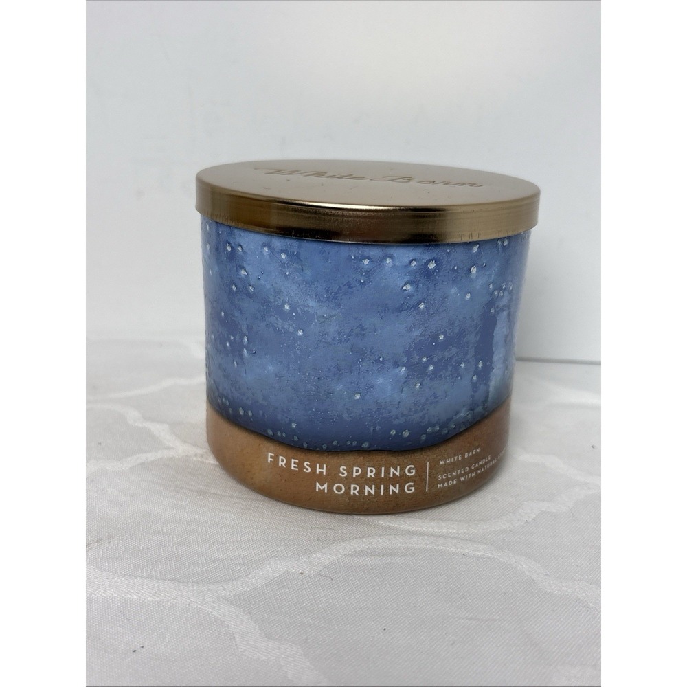New Bath & Body Works Fresh Spring Morning Candle 3 Wick White Barn 14.5oz